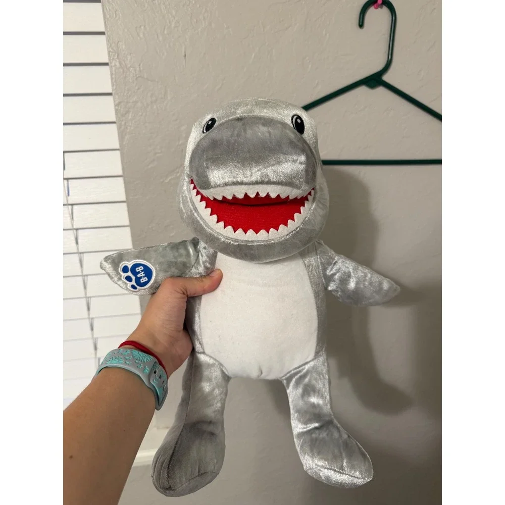 Build-A-Bear Workshop Shark Plush Stuffed Animal Silver Grey White Belly B-A-B